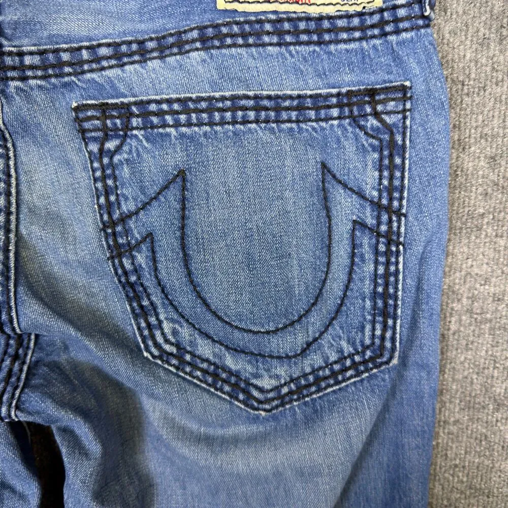 True Religion Men's Straight Jeans Size 36x32 Denim World Tour USA Buddha